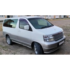 Купить Авточехлы для Nissan Elgrand, минивэн, 1 поколение, E50 (1997 - 2002), правый руль, на 2 ряда, первый ряд с 2 подлокотниками в центре, второй ряд капитанские кресла с 4 подлокотниками  в  интернет-магазине Dislo в Хабаровске